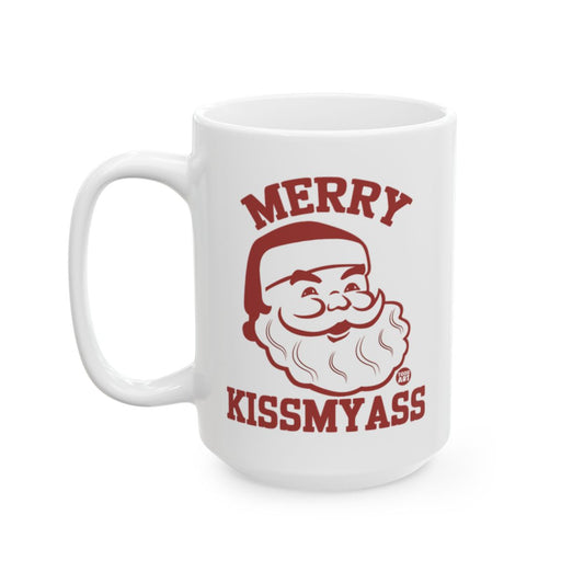 Merry Kissmyass Santa Mug with Funny Christmas Design