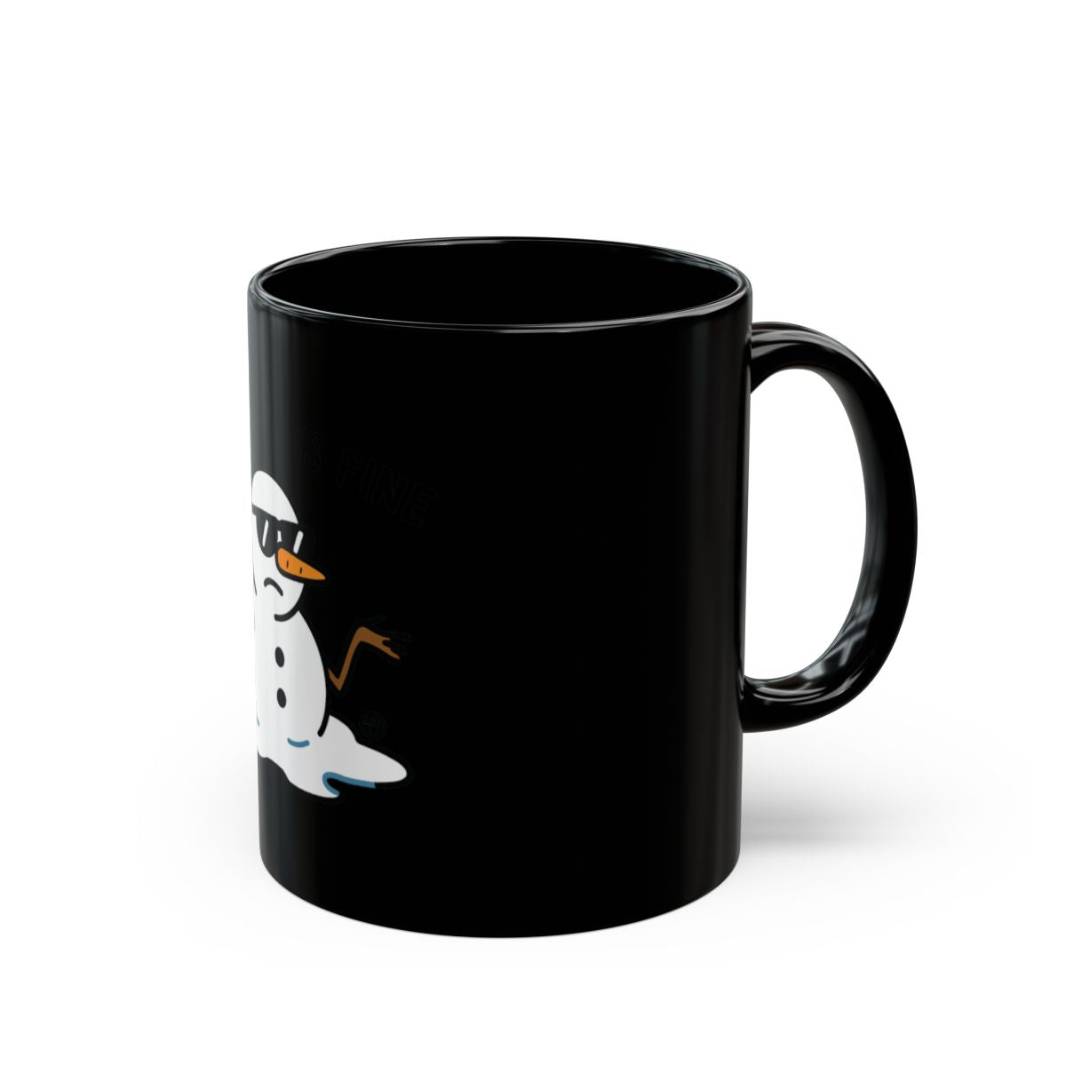Funny Snowman Design Black Mug for Coffee Lovers