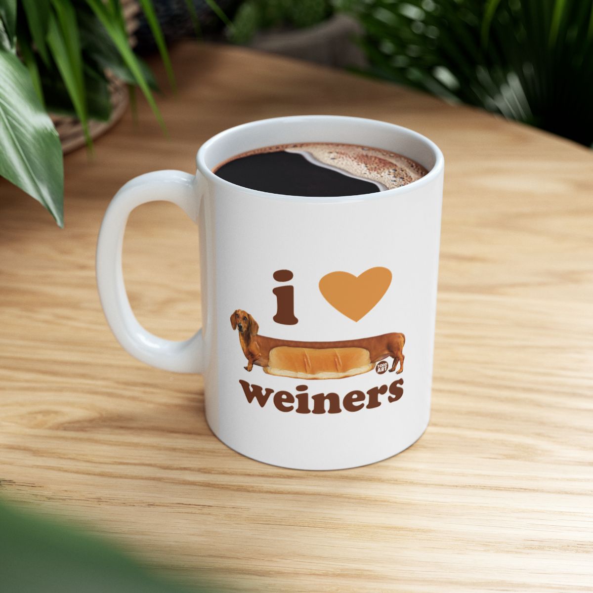 I Love Weiners Ceramic Mug Fun Hot Dog Lover Gift