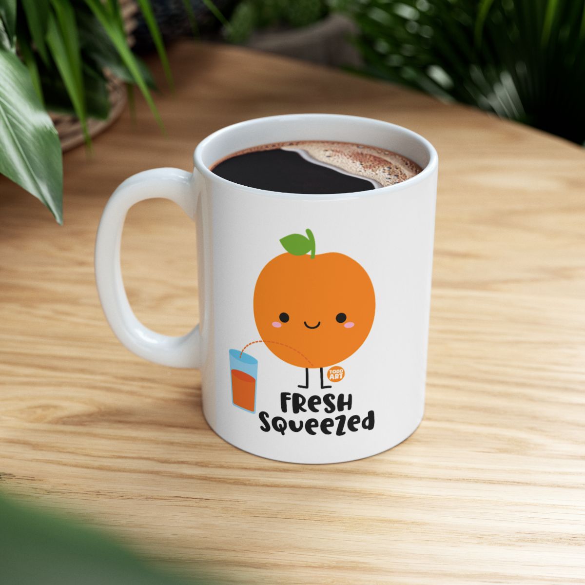 Adorable Fresh Squeezed Cartoon Orange Mug