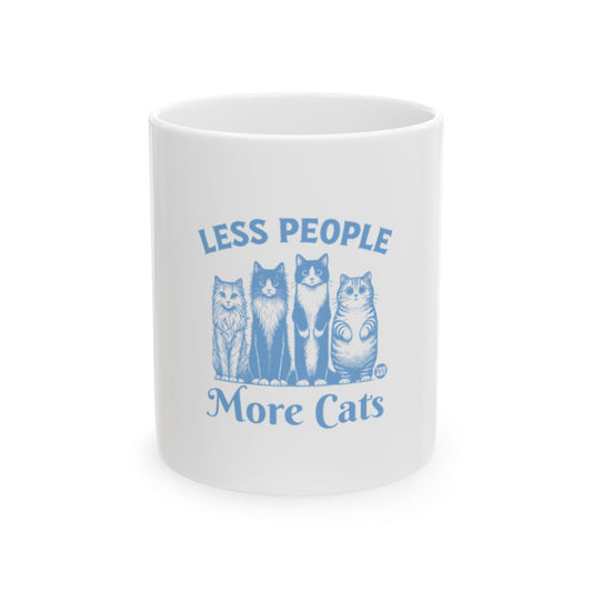 Less People More Cats White Coffee Mug Product