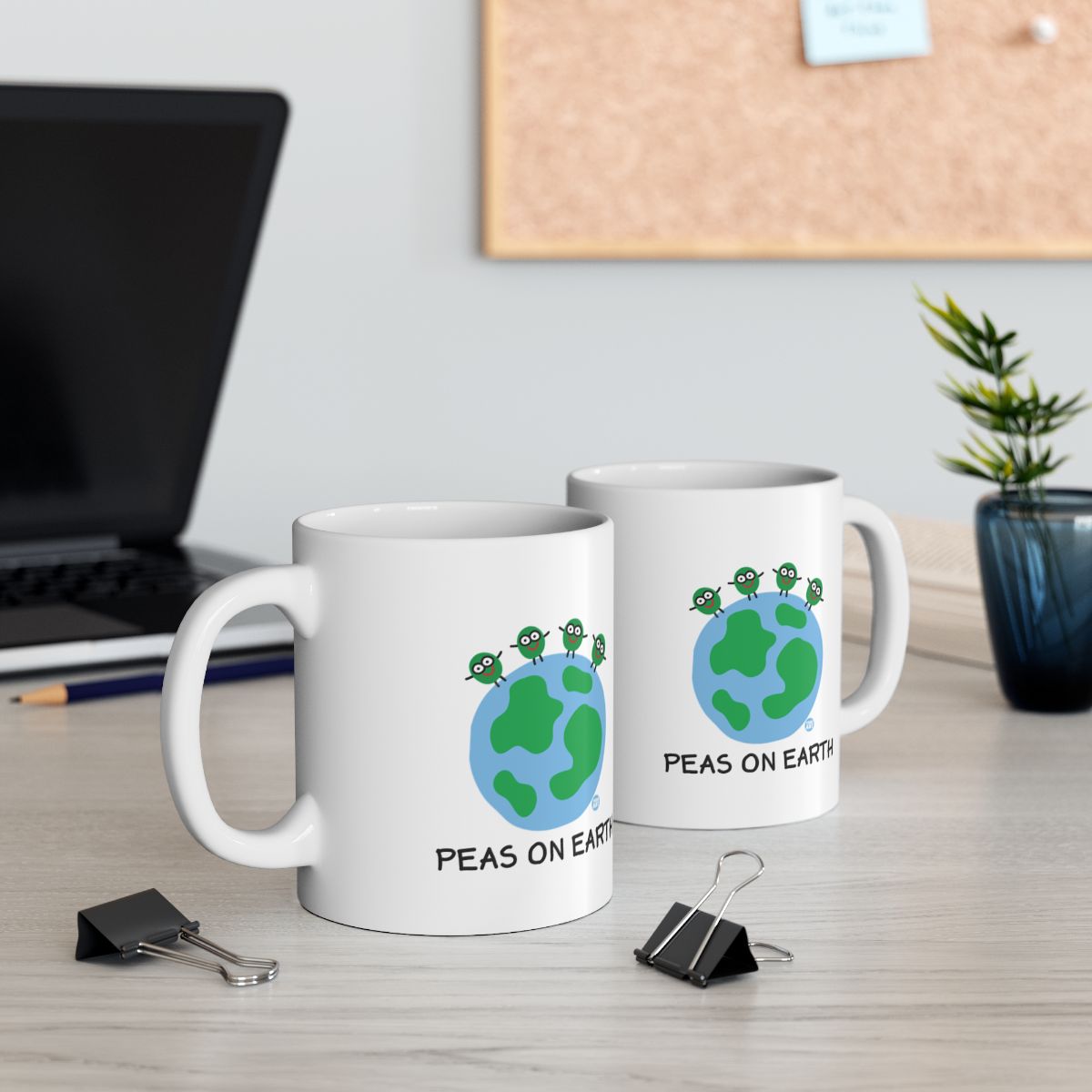 Cute Peas on Earth Motivational Office Mug