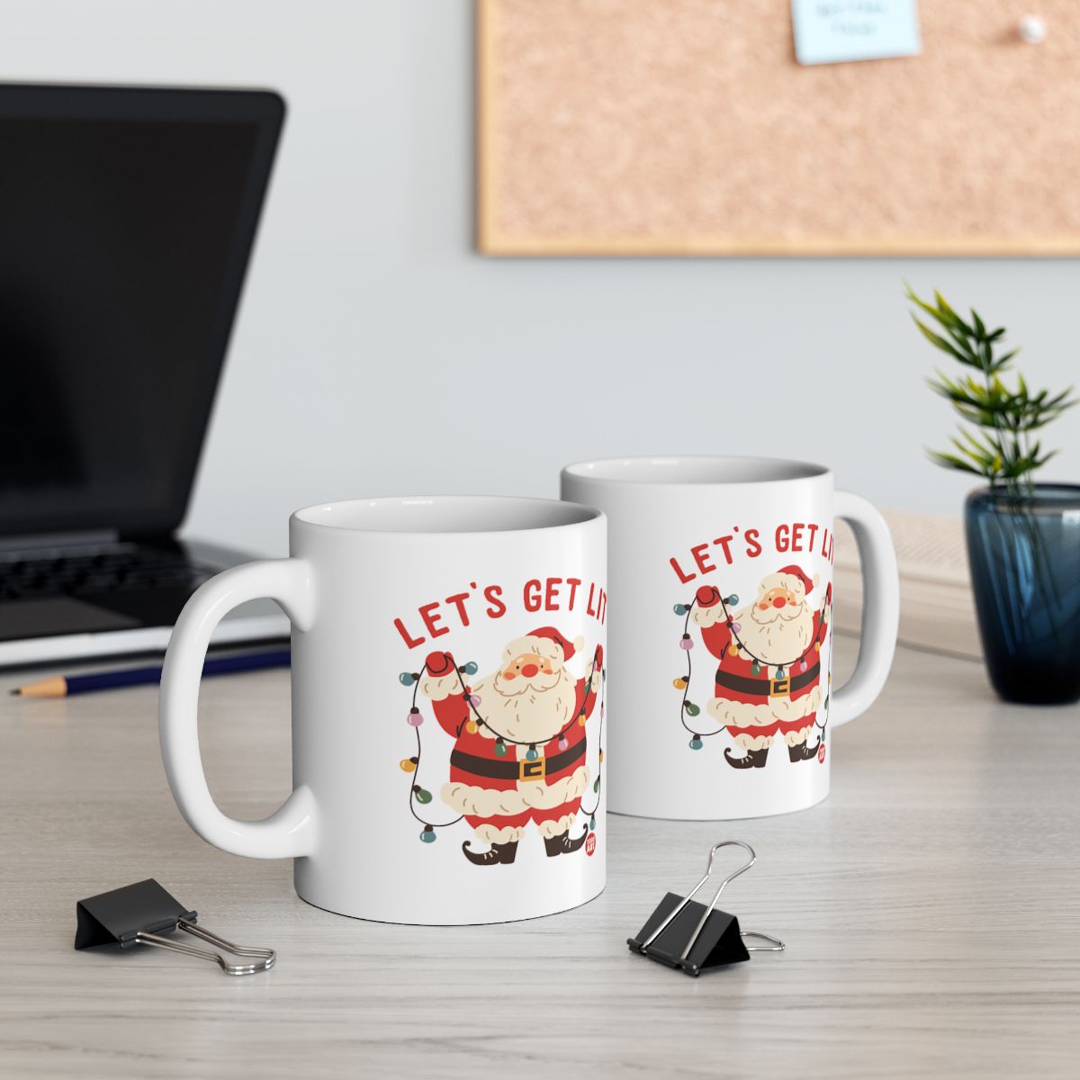 Festive Santa Let's Get Lit Coffee Mug Christmas Gift