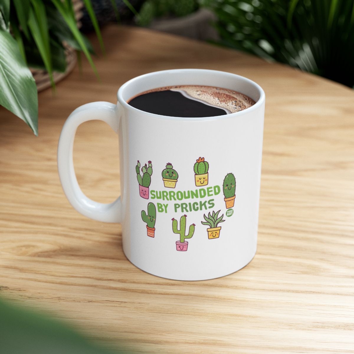 Humorous Cactus Design Surrounded by Pricks Mug