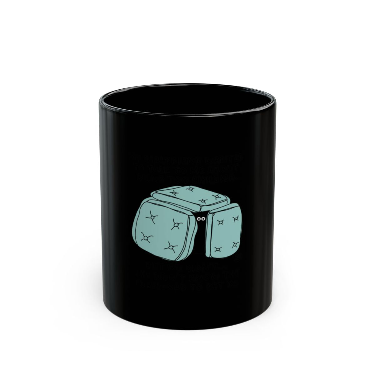 Cute Space Themed Design on Black Mug