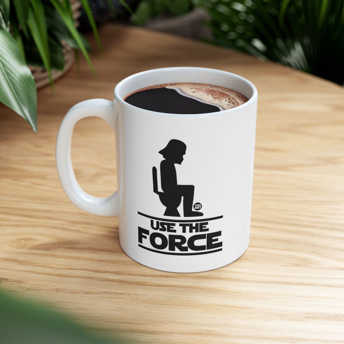 Use the Force Icon Black and White Mug