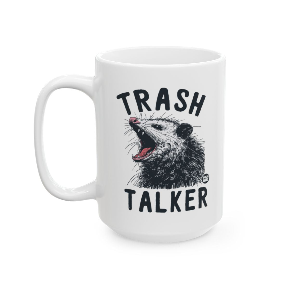 Trash Talker Mug with Angry Possum Design