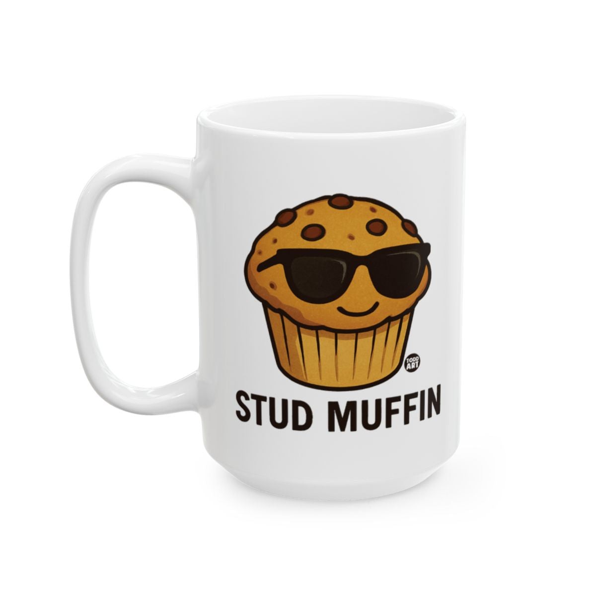 Stud Muffin Coffee Mug with Cute Sunglasses Design