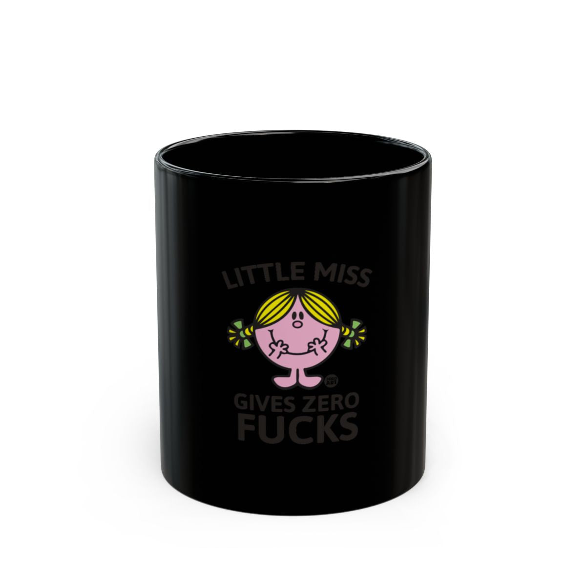 Little Miss Gives Zero Fucks Black Ceramic Mug