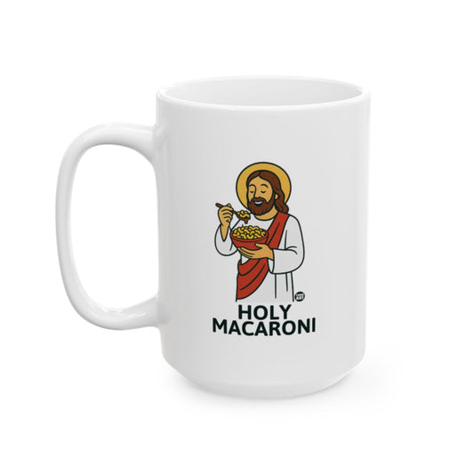 Holy Macaroni Jesus Eating Pasta White Mug