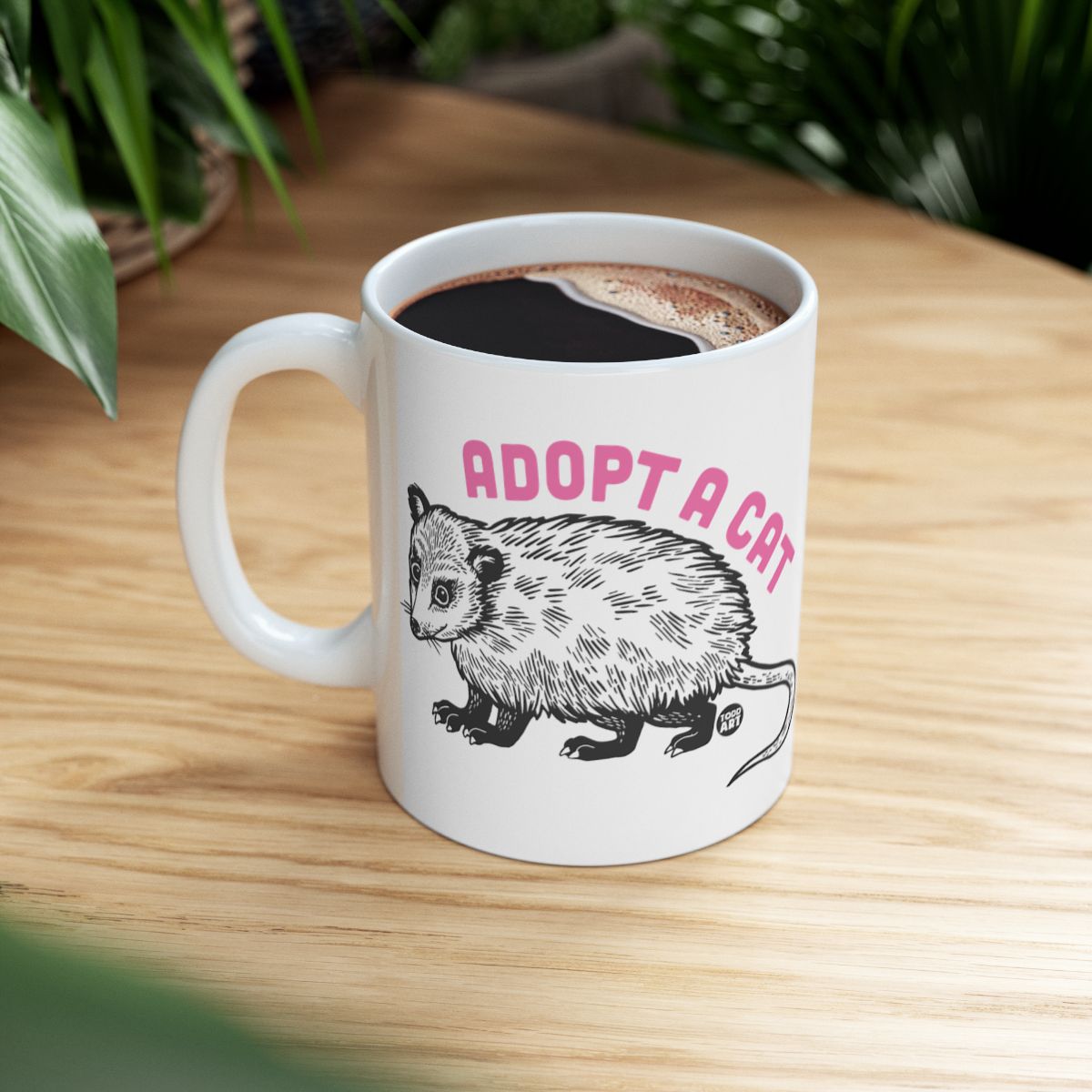 Adopt A Cat Cute Animal Illustration Coffee Mug