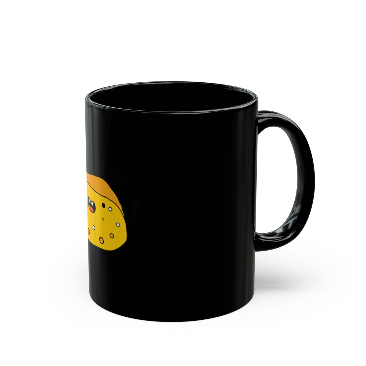 Cute Cartoon Cheesy Potato Design Black Mug product