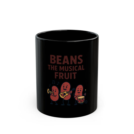 Beans The Musical Fruit Black Coffee Mug