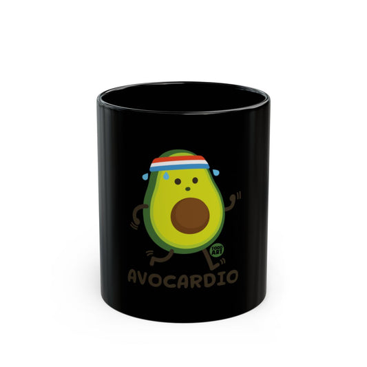 Avocardio Fun Avocado Design Black Coffee Mug
