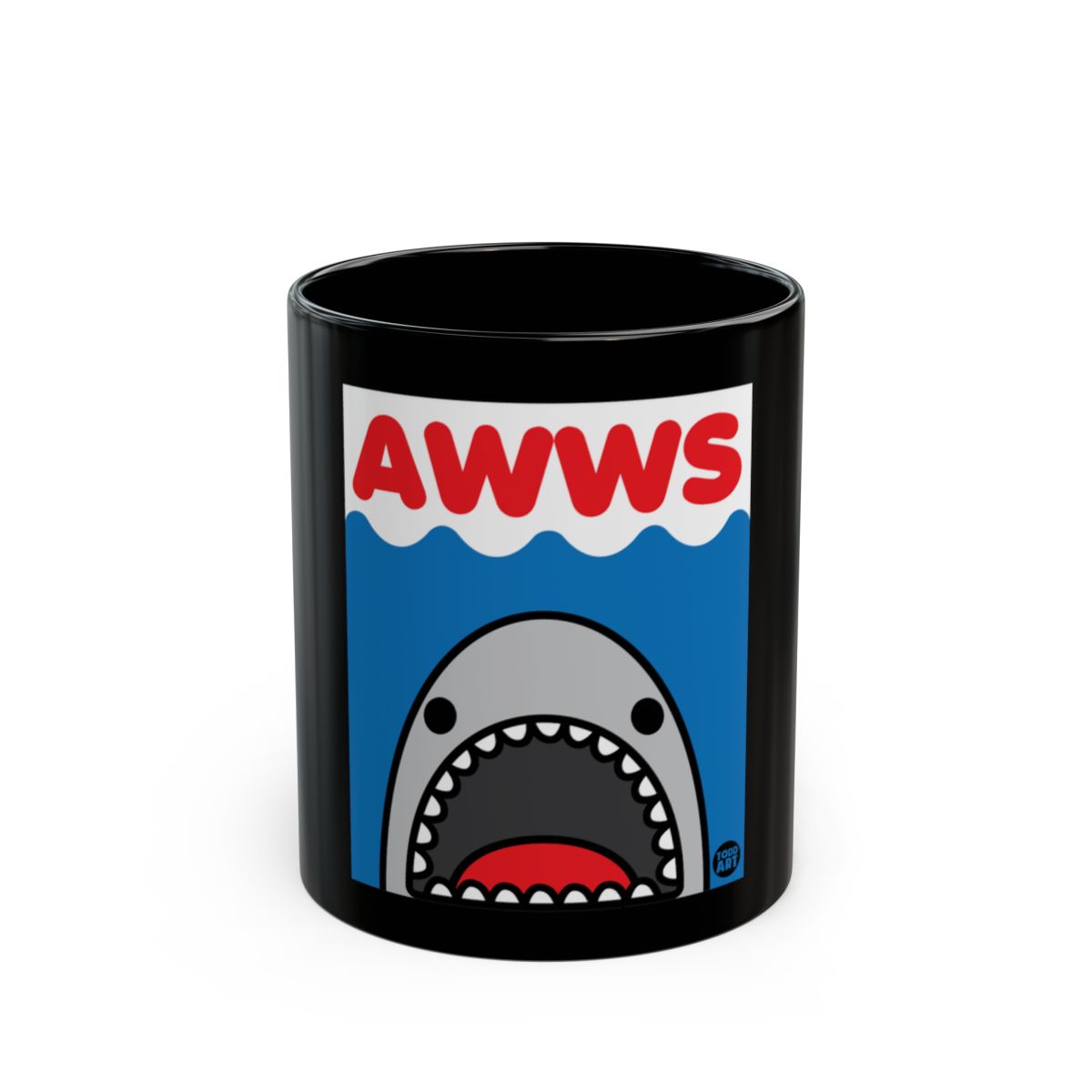 Cute Cartoon Shark Awws Graphic Coffee Mug