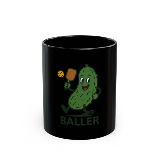 Funny Cartoon Pickle Baller Mug for Pickleball Lovers
