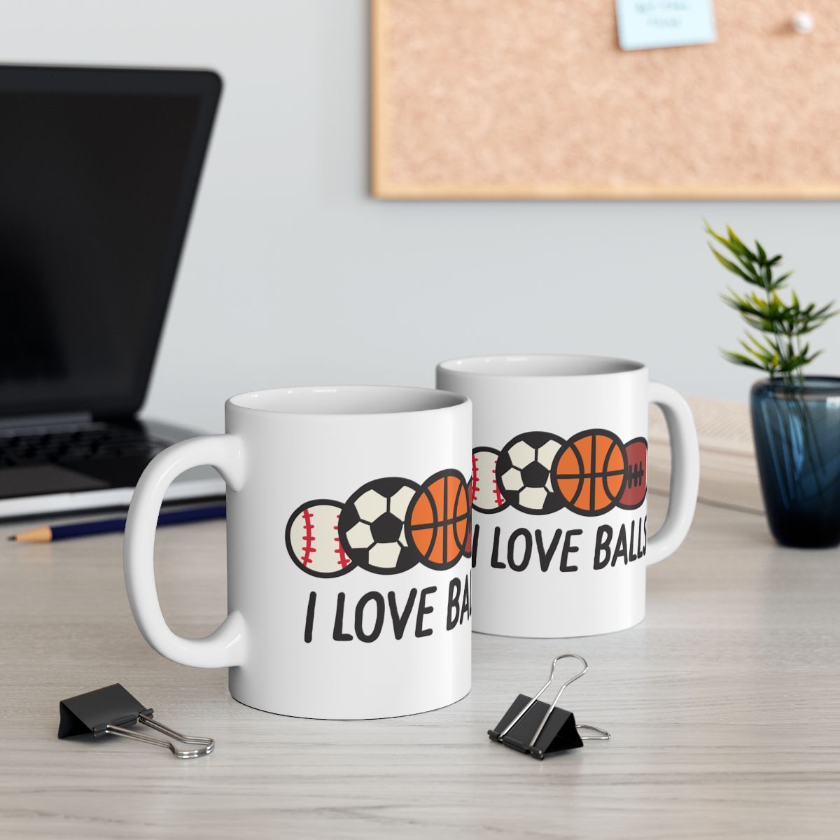 I Love Balls Fun Sports Design Coffee Mug
