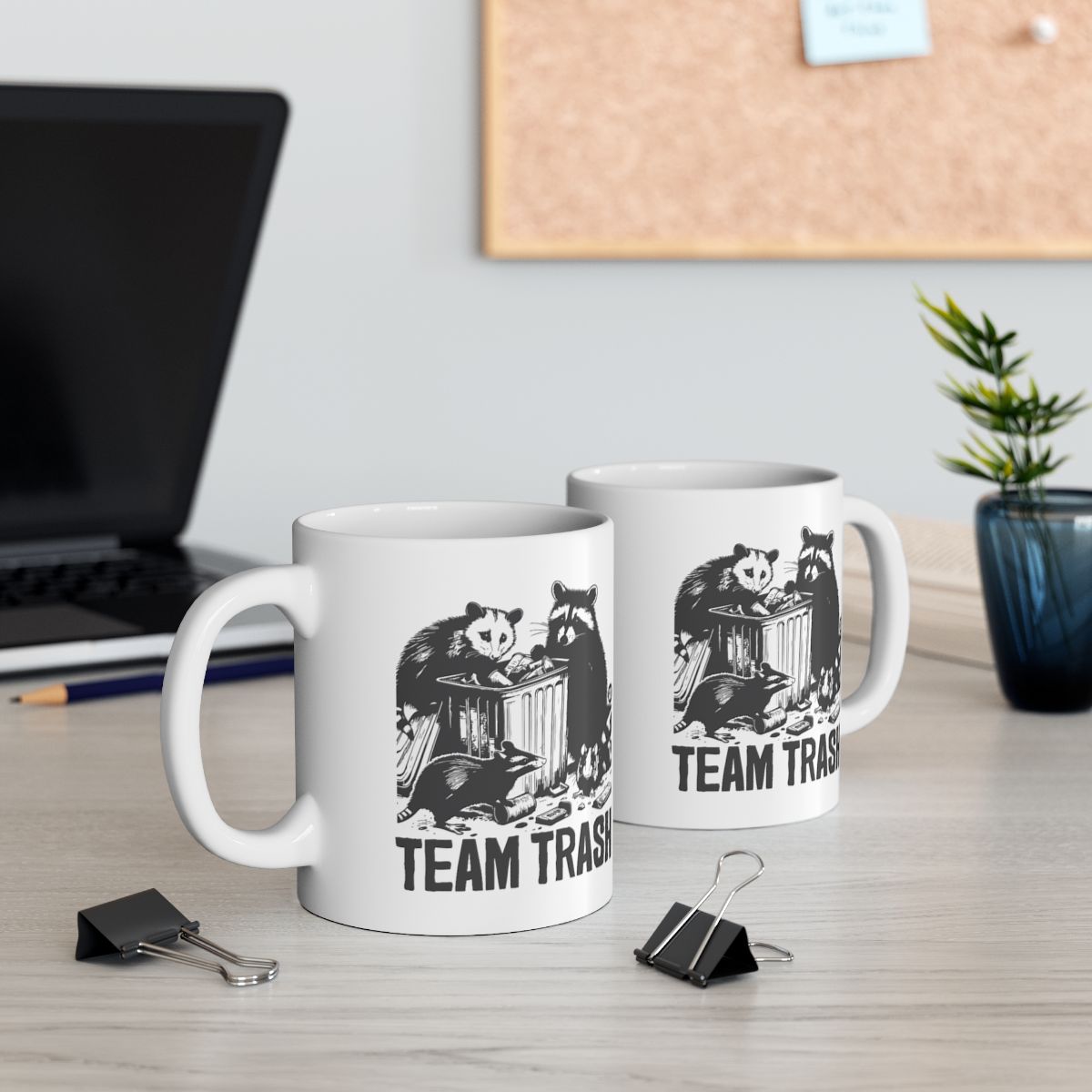 Team Trash Raccoon Design Coffee Mug for Animal Lovers