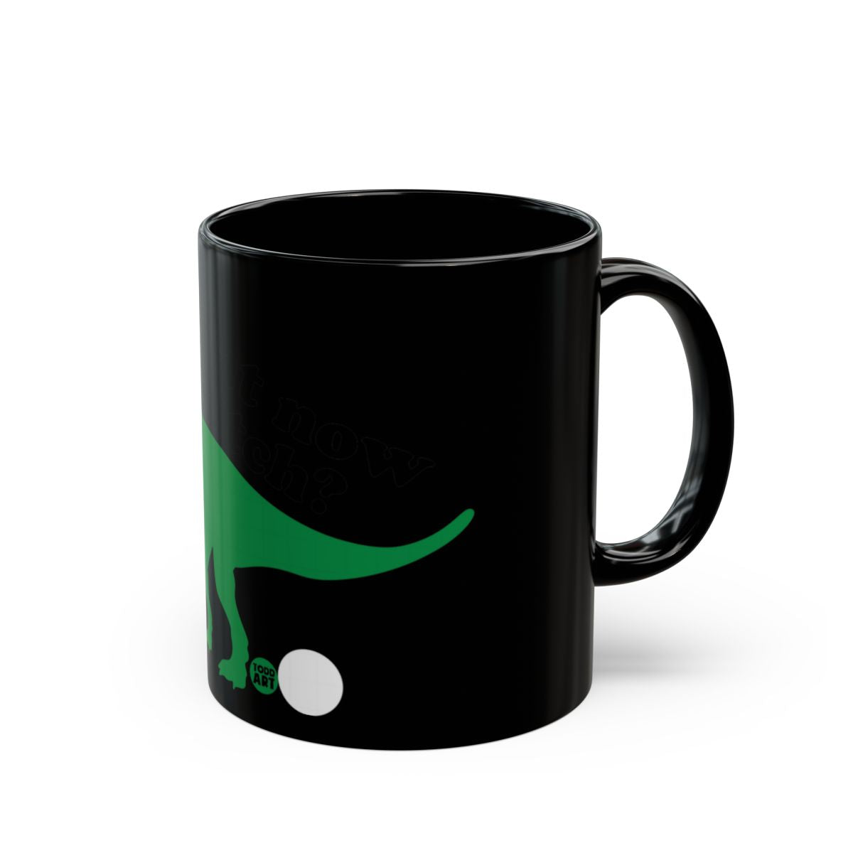 Dinosaur Graphic Black Coffee Mug for Fun Beverages