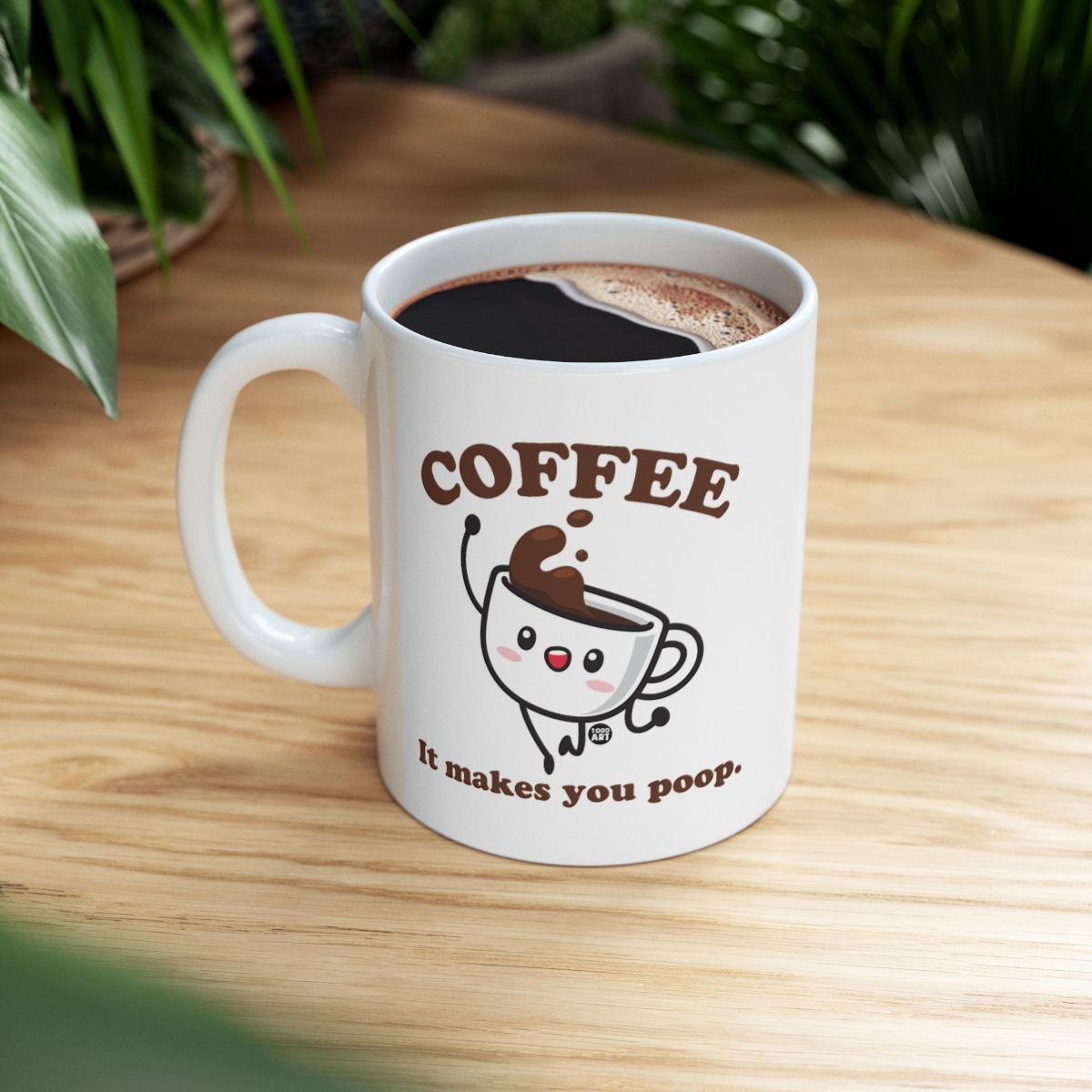 Funny Coffee Mug with Cute Character and Quote