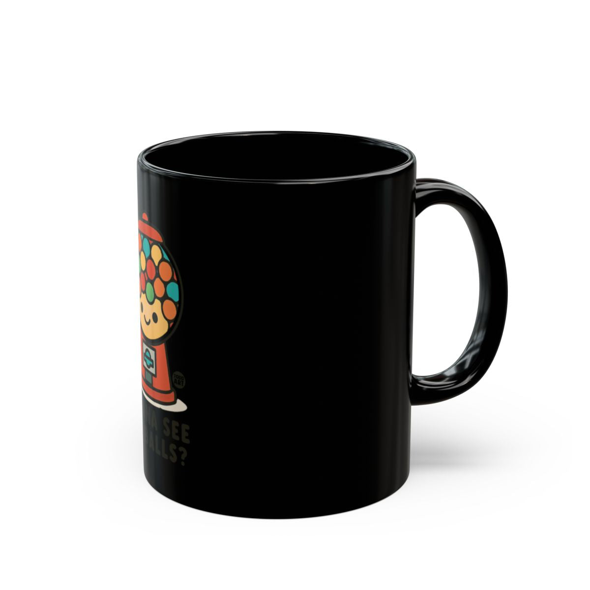 Cute Smiling Gumball Machine Design Black Coffee Mug