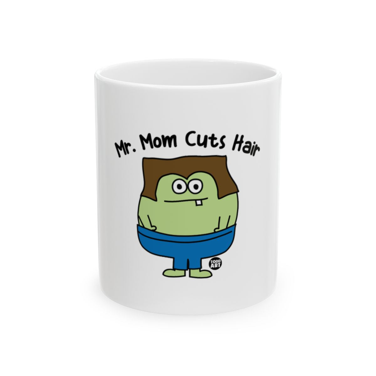 Fun Mr. Mom Cuts Hair Cartoon Mug for Coffee Lovers
