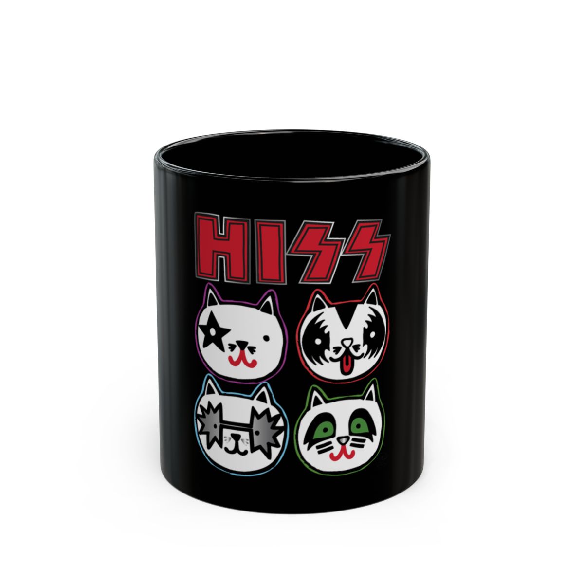 Hiss Cat Faces Rock Band Inspired Design Mug