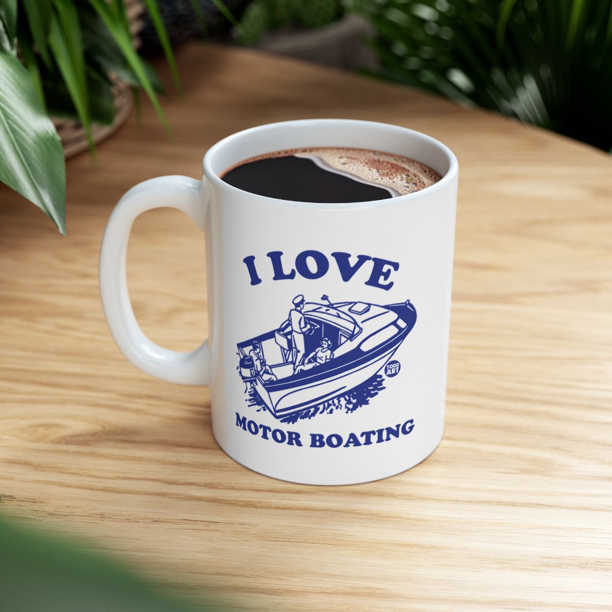 I Love Motor Boating White Ceramic Coffee Mug
