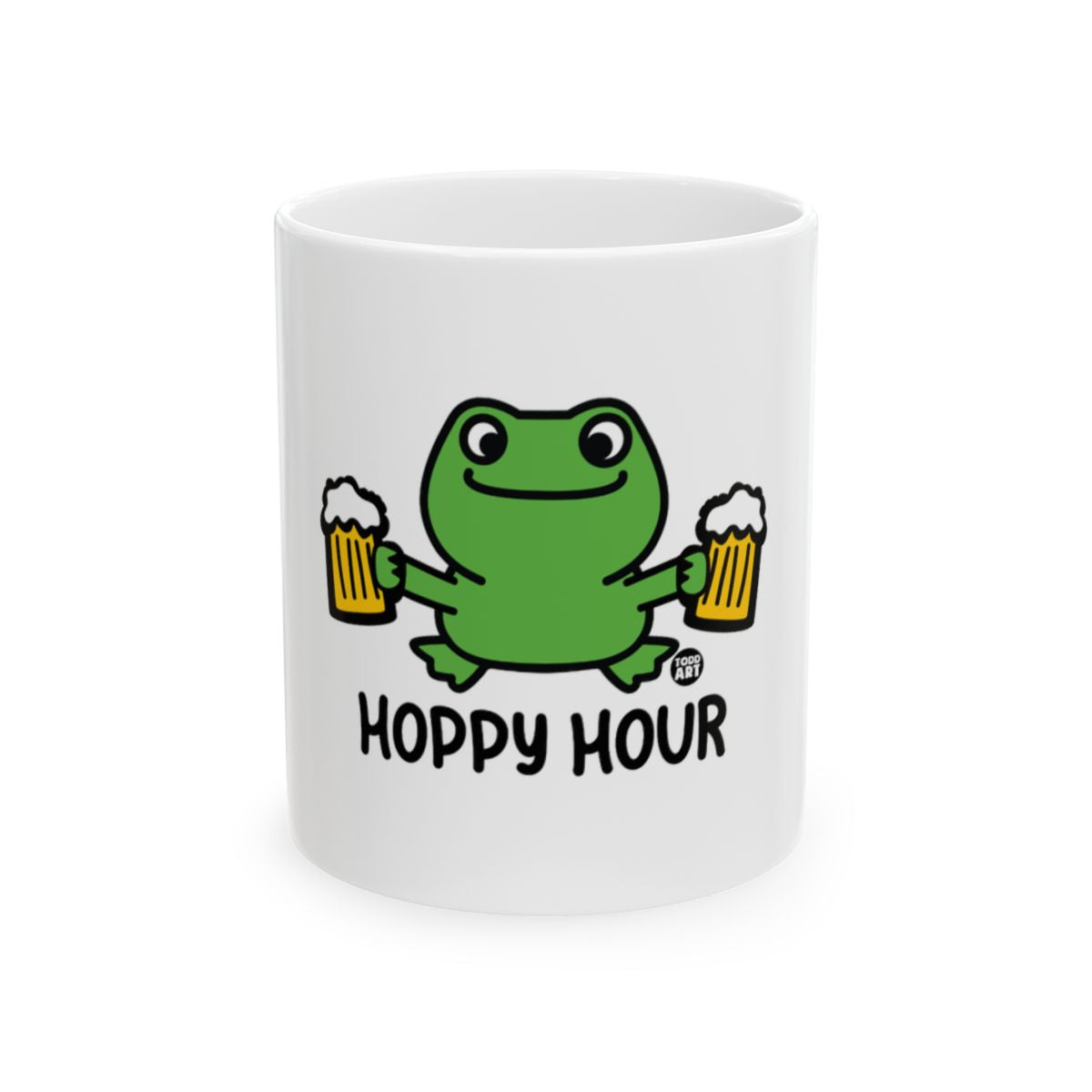 Funny Hoppy Hour Frog with Beer Mug Design Mug
