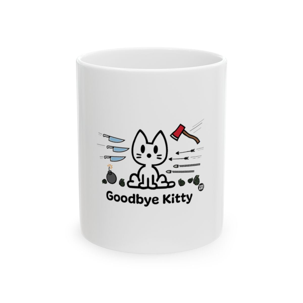 Goodbye Kitty Mug Unique Design with Humorous Graphic