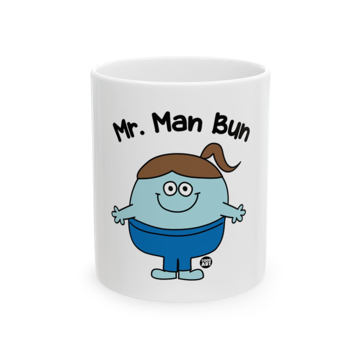 Mr. Man Bun Cartoon Character Coffee Mug
