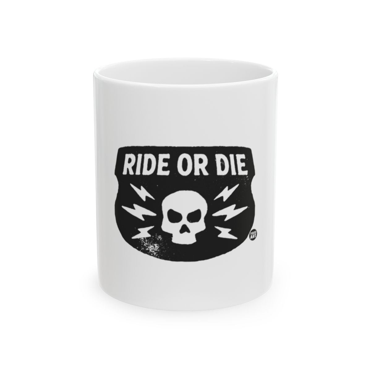 Ride or Die Skull and Lightning Mug