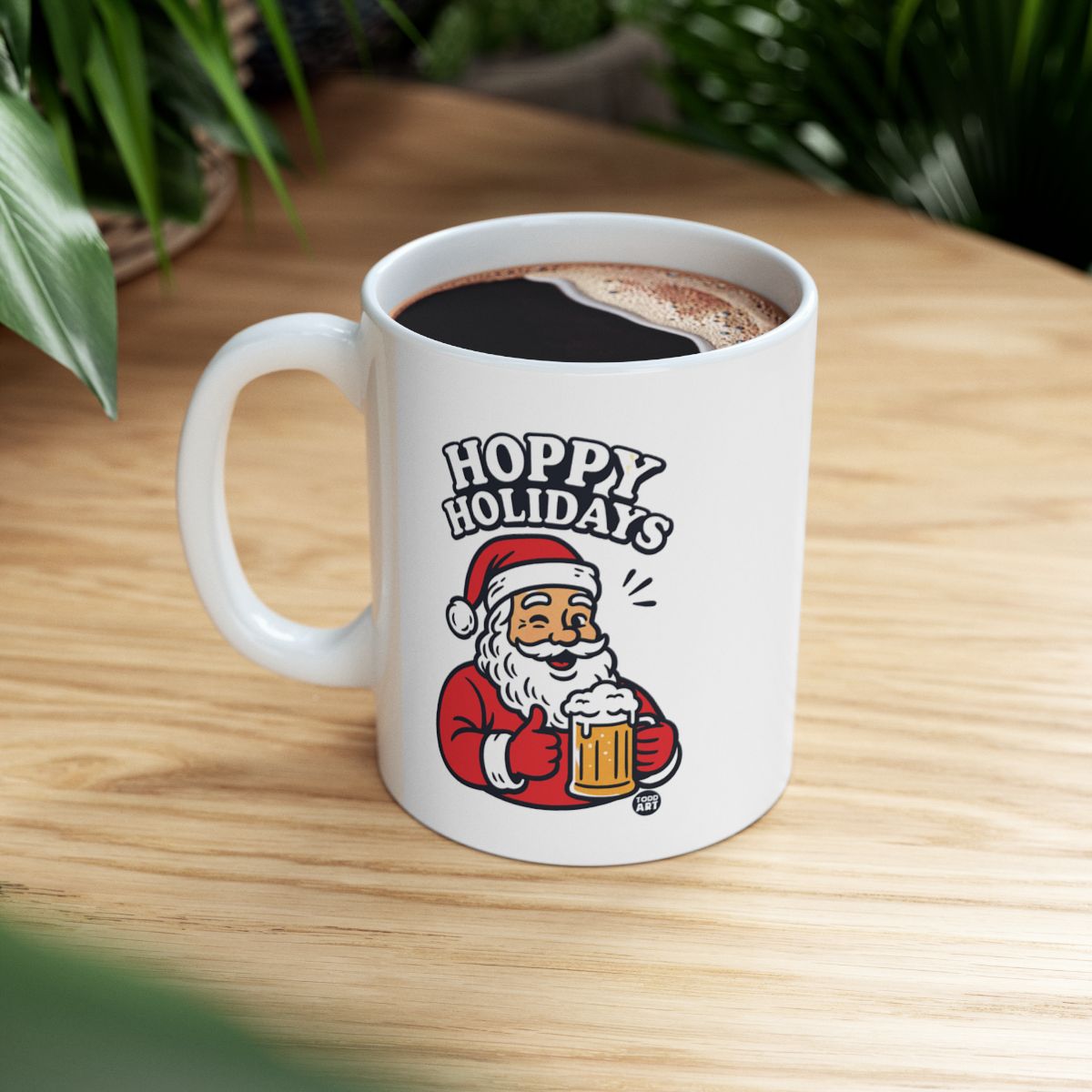 Hoppy Holidays Santa Mug Christmas Coffee Cup 11oz Gift