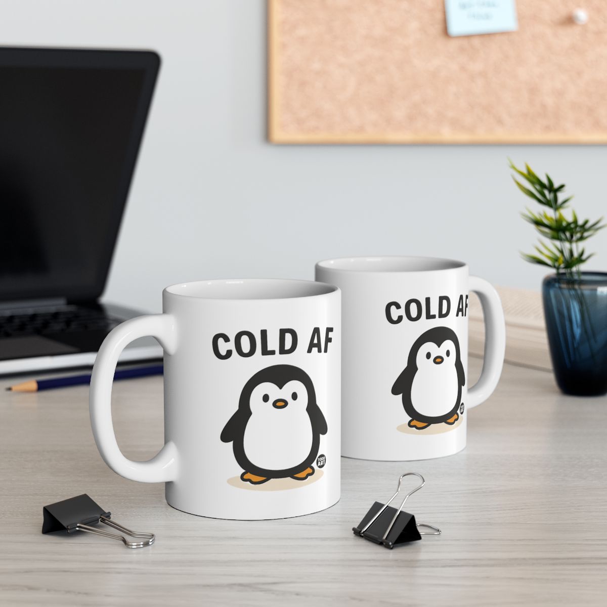 Cold AF Penguin Design Coffee Mug