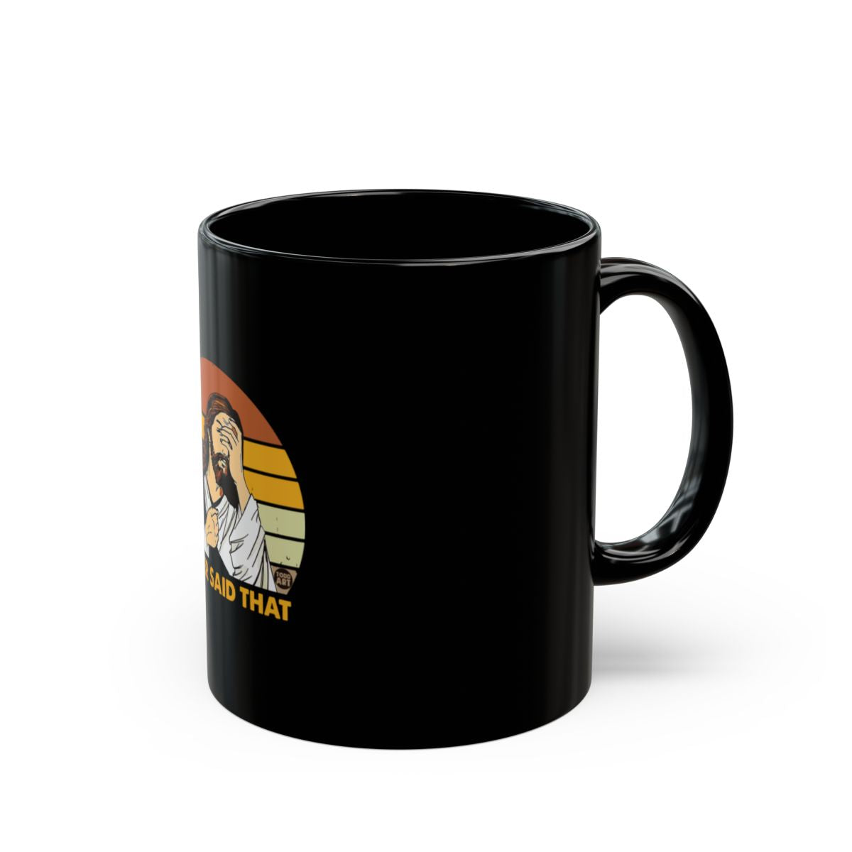 Funny Jesus Facepalm Retro Sunburst Design Mug