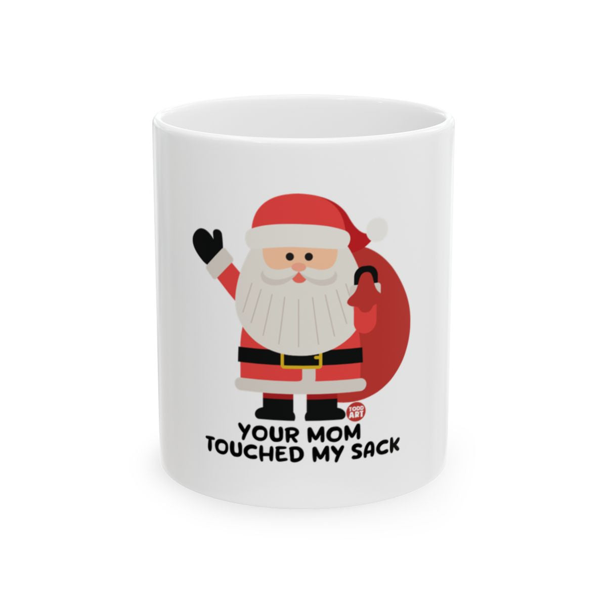 Santa Holding Sack with Funny Saying Mug