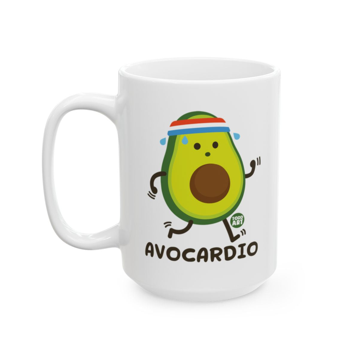 Cute Avocado Fitness Mug with Avocardio Print Coffee Cup