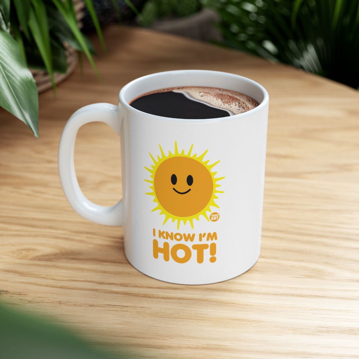 I Know I'm Hot Sun Emoji Funny Coffee Mug