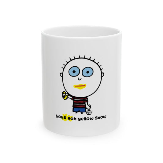Boys Eat Yellow Snow Funny Illustrated Mug