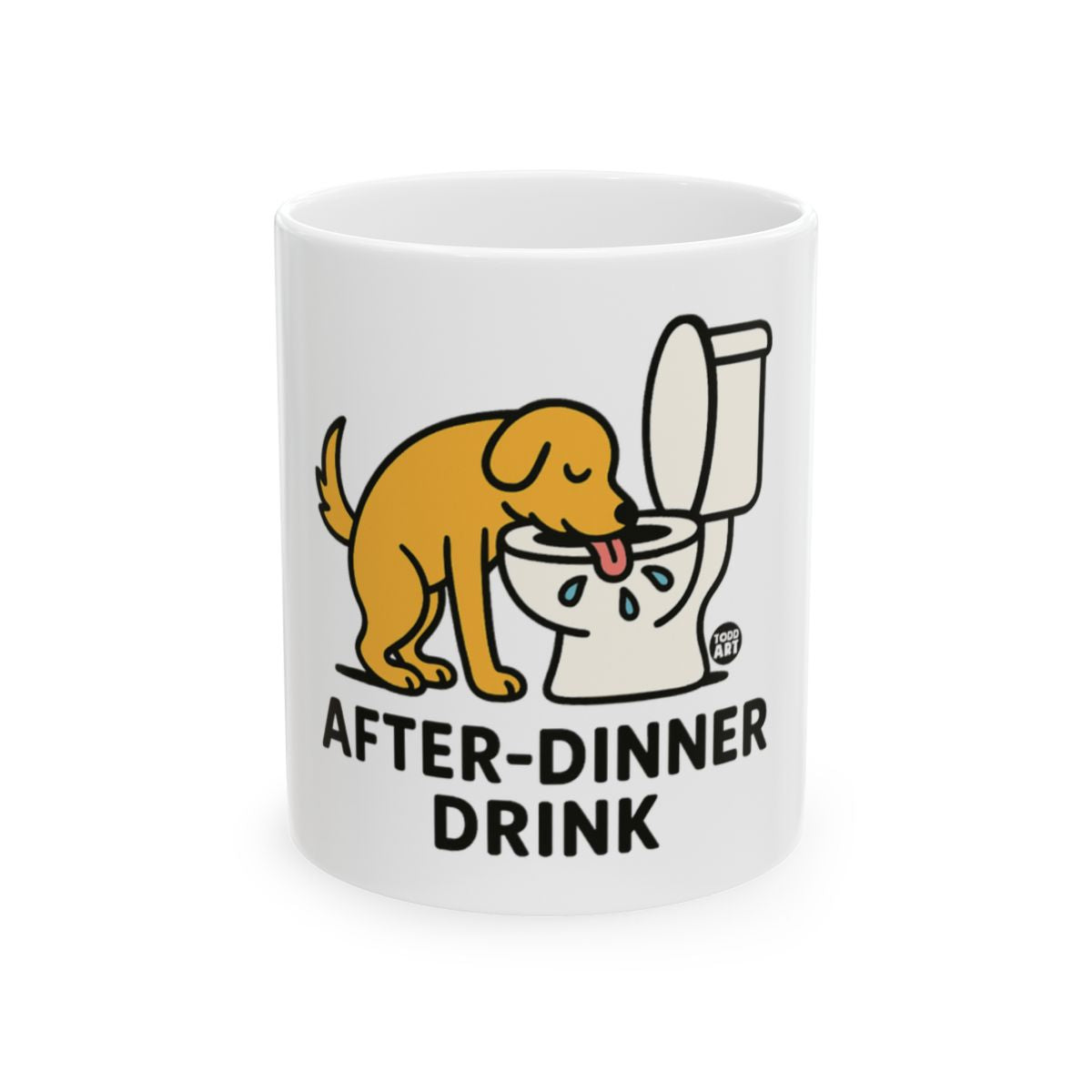 Funny Dog Drinking from Toilet After Dinner Mug