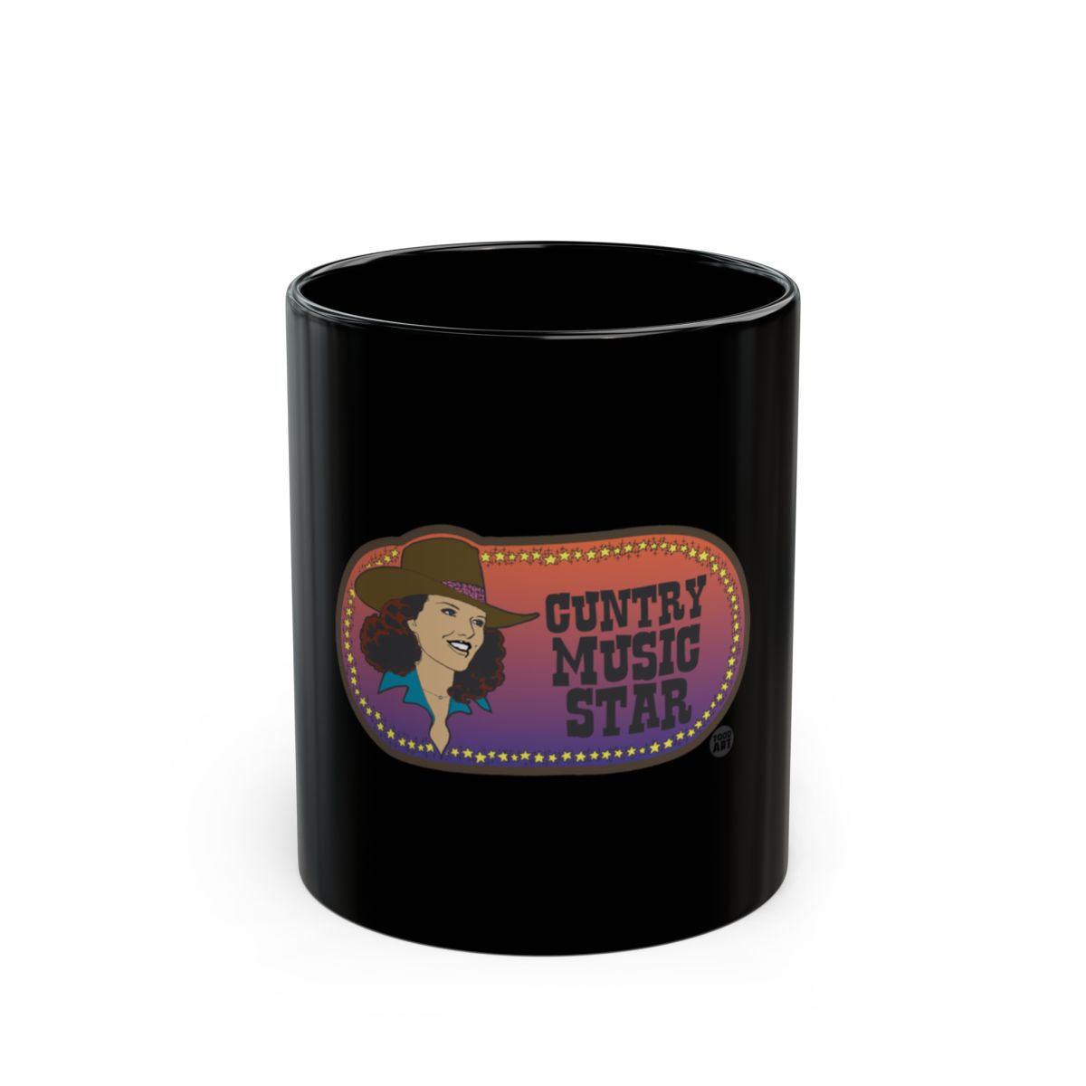 Country Music Star Black Coffee Mug Product