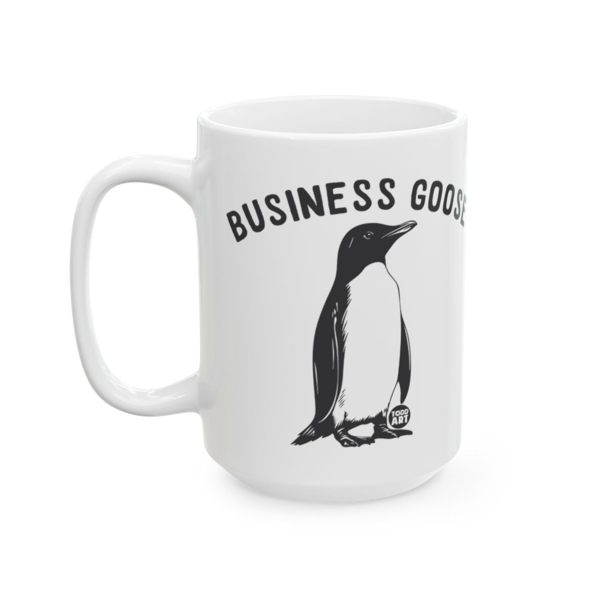 Business Goose Penguin Design White Mug Cup