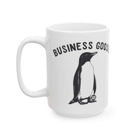 Business Goose Penguin Design White Mug Cup