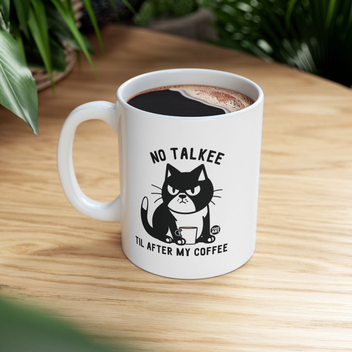 No Talkee Til After My Coffee Cat Mug